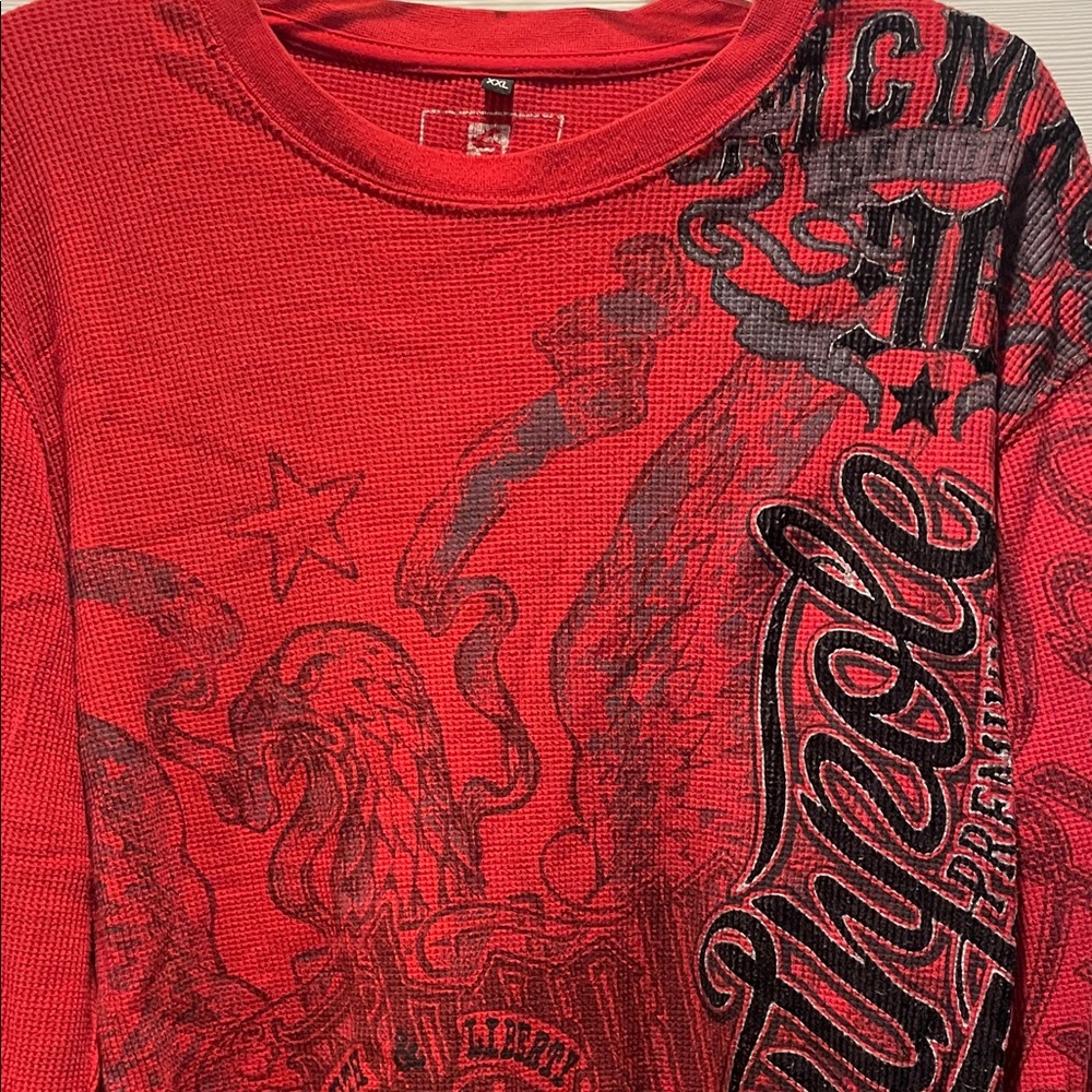 South Pole Y2K Men's Bold Red Long Sleeve Tee - Picture 4 of 8